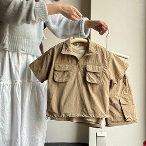 Ensembles de vêtements en gros de chemises en deux pièces pour enfants et shorts 2024 Version coréenne d'été Western style décontracté à manches courtes