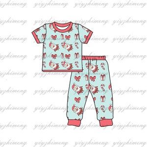 Ensembles de vêtements hiver noël garçons et filles pyjamas père noël à manches courtes ensemble bébé pyjamas tenues en gros 231129