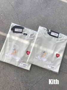 Ropa camiseta 21ss Kith camiseta hombres mujeres Cupido tiro con arco amor impresión moda tendencia cómoda suelta simple casual camiseta55g9