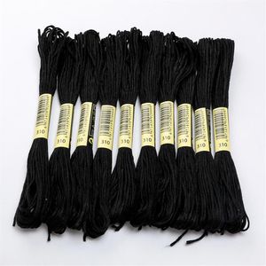 Vêtements fil branche fil couleur No 310 fil noir point de croix broderie bricolage Polyester coton couture écheveau Kit Tools252g