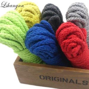 Fil de vêtements Lshangnn 20 mètres coton ed cordons 8mm bricolage artisanat décoration corde cordon pour sac cordon ceinture 13 couleurs1178Q