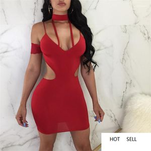 Robe de club femmes Sexy dentelle lambrissé épaules dénudées robes col en V profond robe dos nu été femme nuit