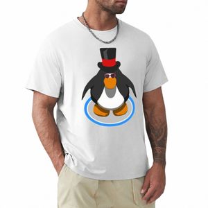 Club Penguin Negro Lg Camiseta Top de verano Ropa linda Blusa de gran tamaño Camisetas pesadas para hombres J30P #