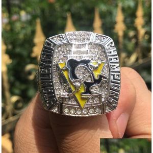 Anillos de racimo 2009 Pittsburgh Penguins Crosby Stanley Cup Campeonato de hockey Conjunto de anillos Hombres Fan Recuerdo Regalo Venta al por mayor Drop Drop Deliv DHCWB