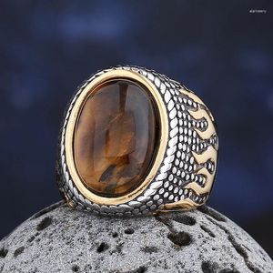 Anillos de racimo 316L Acero inoxidable Antiguo Medio Oriente Estilo árabe Anillo de piedra Opal Anel Joyería india para hombres Mujeres Regalo Boda