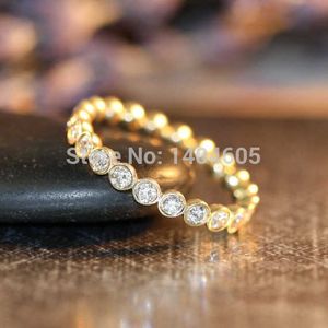 Bagues de cluster % 925 argent timbre 925 2015 haute qualité réglage de la lunette brillant cz bague d'éternité Bande pavée de cz complet or jaune or blanc G230228 G230307