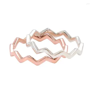 Bagues de cluster Authentique 925 Sterling Silver Pan Ring Rose Intemporel pour les femmes Cadeau de fête de mariage Bijoux fins