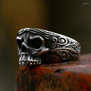 Anneaux de cluster Beier 2024 Style 316L en acier inoxydable Calvarium Skull Bague pour hommes Punk Gothic Cool Bijoux Cadeau en gros