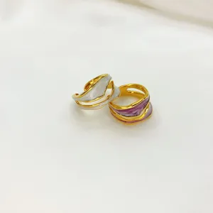 Cluster anneaux en laiton avec une déclaration de découpe ennemi en or 18 k anneau anneau des femmes juifs concepteur t show club cocktail rare japon coréen