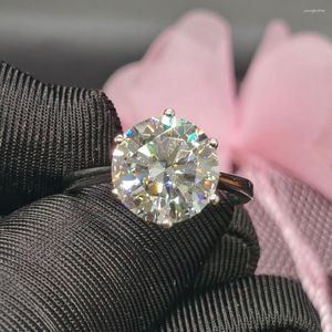 Anneaux de cluster Anneau de mariage classique pour femme 11 mm 5ct VVS Grade D Color Moissanite 925 Silver peut passer des tests de diamant