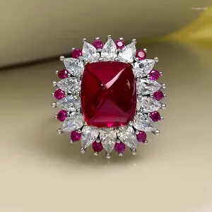 SANS CLUSTER DÉSIR DES VOIR EUROPURES ENTERNES MICRO AMÉRIQUE BLOOD RUBY RUBY RING TOWER CUT NICHE Design Sense 9 Bijoux polyvalent