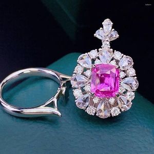 Anneaux de cluster HJY2024 GUILD Purple Sapphire Ring 3.03ct Real 18K Or Naturel Unheat Gemstone Diamants Pierre Femme