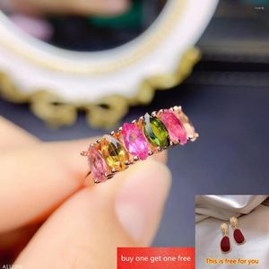 Bagues en grappe KJJEAXCMY Boutique Bijoux Bague en tourmaline naturelle en argent sterling 925 Filles et femmes Re Inspection de la gemme d'oeil de cheval