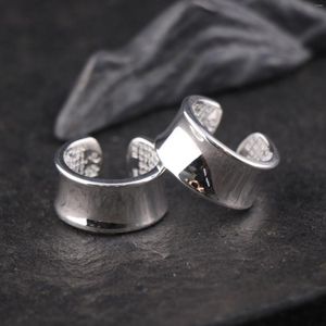 Cluster Rings NY Pure Glossy Silver Ring Vintage Heart Sutra Bottom Wide Face Ouvert Concave Hommes et Femmes Épaissies Lourdes