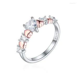 Cluster anneaux Silver S925 mariage et engagement pour les femmes 3a Cubic Zirconia Ring Jewelry Manufacturing Fine