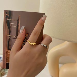 Anillos de racimo VENTFILLE, anillo de arco Irregular geométrico de Color dorado y plateado para mujer, joyería de moda Punk, regalo de sello 925, oferta especial