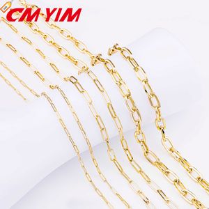 CM YIM gros mode ovale lien chaîne cadena de trombone 14K plaqué or rempli chaîne bijoux trombone collier pour les femmes