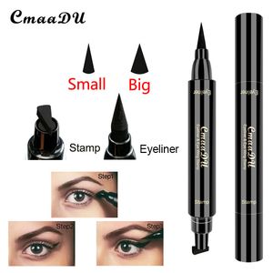 CmaaDU Eyeliner liquide noir avec tampon de tatouage pour les yeux à capuchon pour débutants Crayon eye-liner étanche