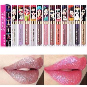 Cmaadu miroitant brillant à lèvres beauté fille diamant paillettes teinte pour les lèvres imperméable longue durée 12 couleurs or flash liquide rouge à lèvres