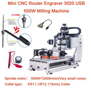 Máquina de grabado Con Enrutador CNC, herramienta de comprobación automática, económica, práctica, 3020, 500W, 3/4 ejes, PCB, USB/LPT