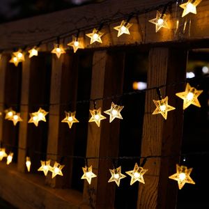 CNSUNWAY 39 FT 100 LED Guirlande Lumineuse à Piles Étoiles Guirlande Lumineuse Décoration Chambre Patio Intérieur Extérieur Fête Mariage Arbre de Noël Jardin