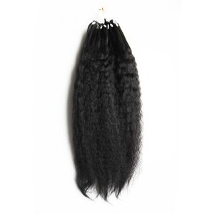 Extensions de cheveux humains Yaki à boucle grossière, Grade 8a + Micro boucle, Extensions de cheveux lisses, 10 à 28 pouces, 100 g/pièce