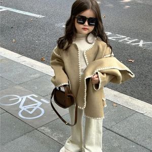 Coat Elegant Loose Women s With Scarf Fashion Long Sleeve Pocket Single Breasted Female Coats 2023 Autumn Winter Lady Jacket 231123