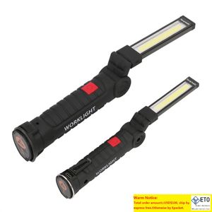 COB LED Work Light USB Rechargeable WorkLight with Magnetic 5 Modes LED Portable Flashlight Inspection Lamp for Car Repair Working Torch