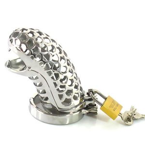 Cockrings Mâle Pénis Serrure Cage En Acier Inoxydable Chasity Ceinture Dispositif Cock Ring Oiseau Retenue Civière BDSM Adulte Jeu Sex Toy Pour Hommes