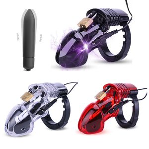 Cockrings SM Electro Shock Cock Cages Electro Shock CB6000 Dispositif de Chasteté Electro Shock Male Lock Avec Cock Ring SM Sex Toys Pour Hommes Gay 230801