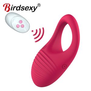 Cockrings Télécommande sans fil Cockring Vibrator Clitoris Stimulation Sleeve pour Pénis Anneau Sex Toys pour Hommes Male Chastity Cock Rings 230404