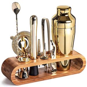 Cocktail Bar set Mixology Bartender Kit 10-Piece Bar Tool Set with Stylish Bamboo Stand 240131