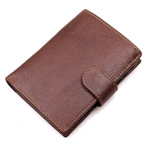 Código 229 230, billetera de cuero genuino para hombre, monedero corto para hombre con tarjeteros, hebilla lisa, venta al por mayor, alta calidad