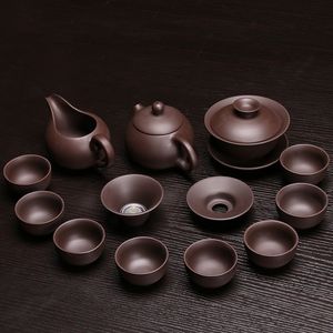Molinillo de café Cepillos Cerámica Púrpura Arcilla Juego de té Kung Fu Pot Infuser Xishi Gaiwan Tetera Taza para servir Taza de té Vaso chino Alta calidad 230626