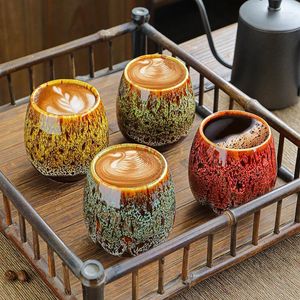 Cafeteras de cerámica esmaltadas de colores, botella calentadora de manos, taza de café expreso, tazas de té maestras para el hogar, gran barriga, juego turco de Latte de 170ml