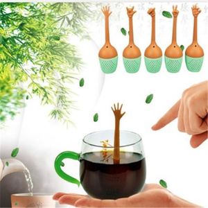 Café Thé Outils Silicone Main Geste Thé Infuseur Réutilisable Silicone Geste Pouce Ok Ouais Palm Love You Style Thé Infuseur Herbal Spice Infuser t102