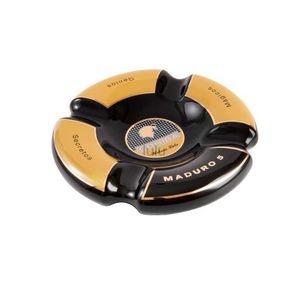 COHIBA Classic Round Cigar Ashtray Holder Cohiba High-End China Ceramic 4 Slots Ceramic Ashtray Cigar Smoking Sets Accessories! HKD230808