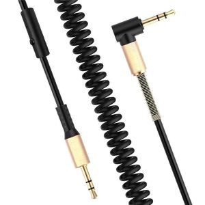 Câbles auxiliaires Universal AUX Cords pour les haut-parleurs Bluetooth Cable en haut en haut en enceinte PC Câble audio stéréo enroulé
