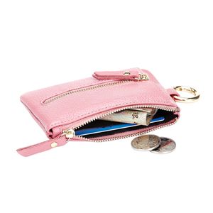 Bolsa para monedas Bolsa para llaves de cuero Práctico nuevo bolso para llaves de cuero pequeño monedero de cambio al por mayor multifunción pequeño bolso de cuero de vaca bolso para tarjetas billetera con cremallera