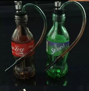 Coke Sprite Forme Narguilé Verre Bongs Accessoires Pipes À Fumer En Verre coloré mini multi-couleurs Pipes À Main Meilleur Cuillère en verre