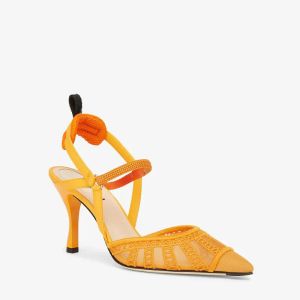 Colibrilite orange micromesh chaussures habillées à talons hauts escarpins talons bobine chaussures de créateurs de luxe pour femmes sandales à talons de soirée chaussures d'usine avec boîte