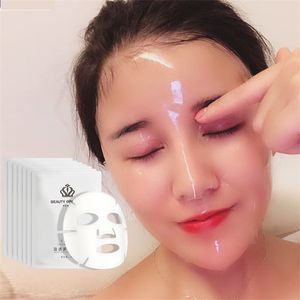 Mascarilla facial con esencia de proteína de colágeno para el cuidado de la piel, mascarillas faciales hidratantes, mascarilla de gelatina transparente, 7 unidades/caja