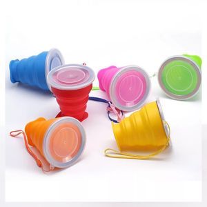 Taza plegable para beber, 6 colores, tazas retráctiles de silicona portátiles para exteriores, botellas de agua telescópicas plegables para viajes y Camping