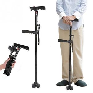 Cane pliante télescopique pliable à la canne aînée LED avec alarme Walking Tribuny Sticks Elder béquilles pour les mères The Elder Pères 240409