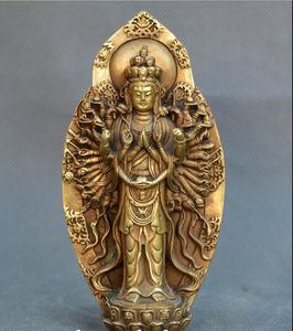 Recueillir la chine vieux Bronze Tibet bouddhisme milliers mains Guanyin bouddha Statue