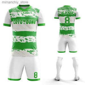 Uniforme de fútbol personalizado coleccionable Camisetas de fútbol juvenil de secado rápido Conjunto de uniforme de fútbol verde Breathab de alta calidad para adultos Q231118