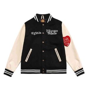 Chaqueta de béisbol universitaria Don't Cry Girls Faux Leather Patchwork Bomber Jacket Chaqueta de alta calidad Hombres Mujeres Camperas De Mujer T220728