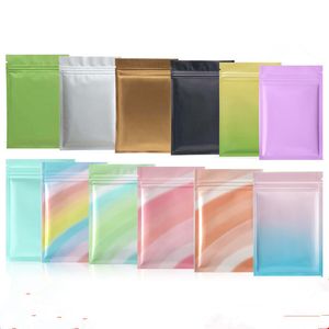 Bolsa de papel de aluminio de Color, bolsas con cierre de cremallera a prueba de olores para alimentos, arroz, dulces, nueces, frutas secas, bolsa de embalaje de granos de café