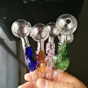 Coloree la hermosa forma curva de la olla de vidrio, accesorios de vidrio para cachimba / bong de vidrio, entrega aleatoria de colores