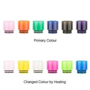 Changement de couleur Drip Tips Embouchure en résine époxy compatible avec les atomiseurs à fil 810 Changement de couleur du réservoir à différentes températures après la chaleur